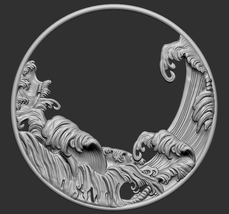 立體浮雕波浪圓形掛環(huán)模型1.jpg